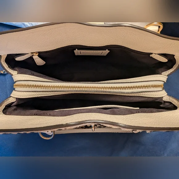 Coach Mercer 30 Satchel in Chalk with Leopard Printed Haircalf *Custom* Like New - Picture 11 of 15